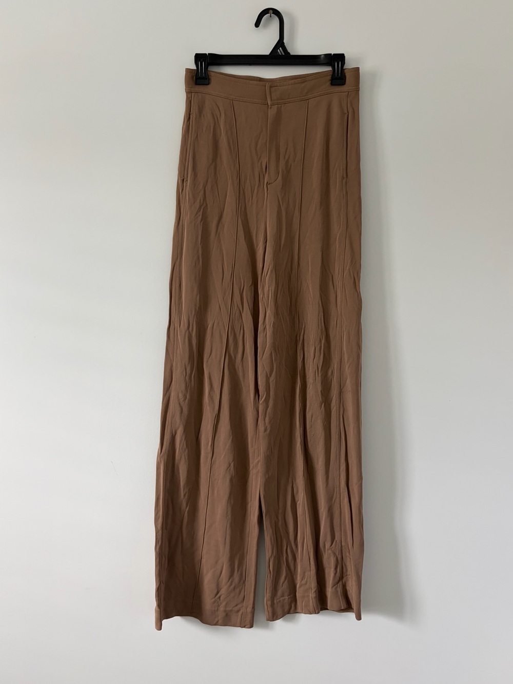 Rag & Bone Brown High Waisted Wide Leg Pintuck Seam Neutral Trouser Pants M